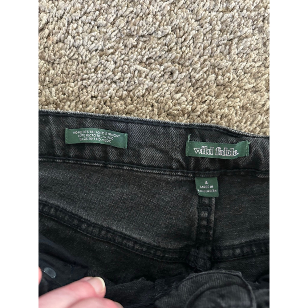 Women's Wild Fable Black Mid-Rise 90s Relaxed Straight Jeans Size 8
008 - Picture 4 of 8